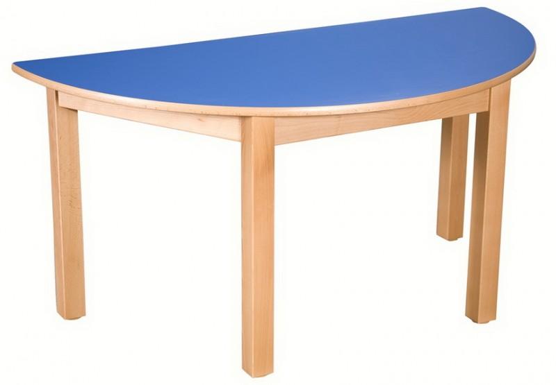 Půlkulatý stůl 120 x 60 cm-  podnož masivní buk