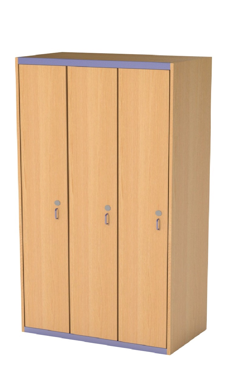 Dřevěná šatní skříň trojdílná