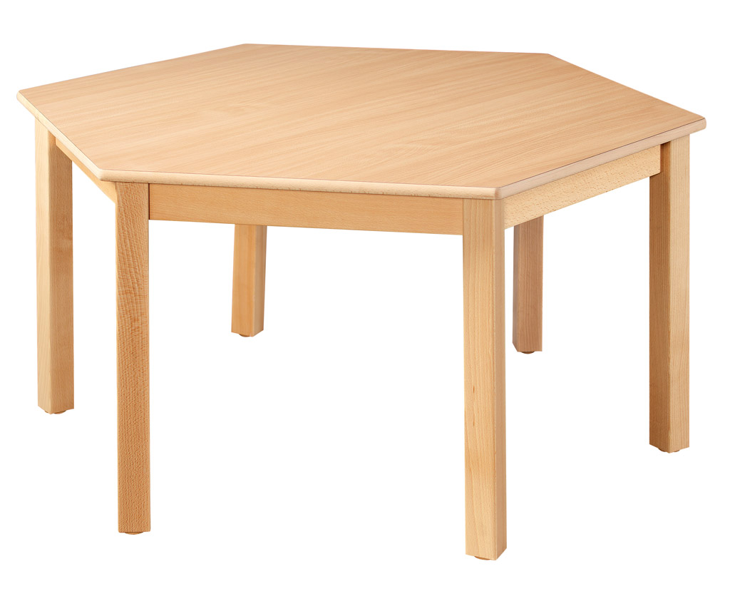 Šestistranný stůl průměr 120 cm- podnož masivní buk