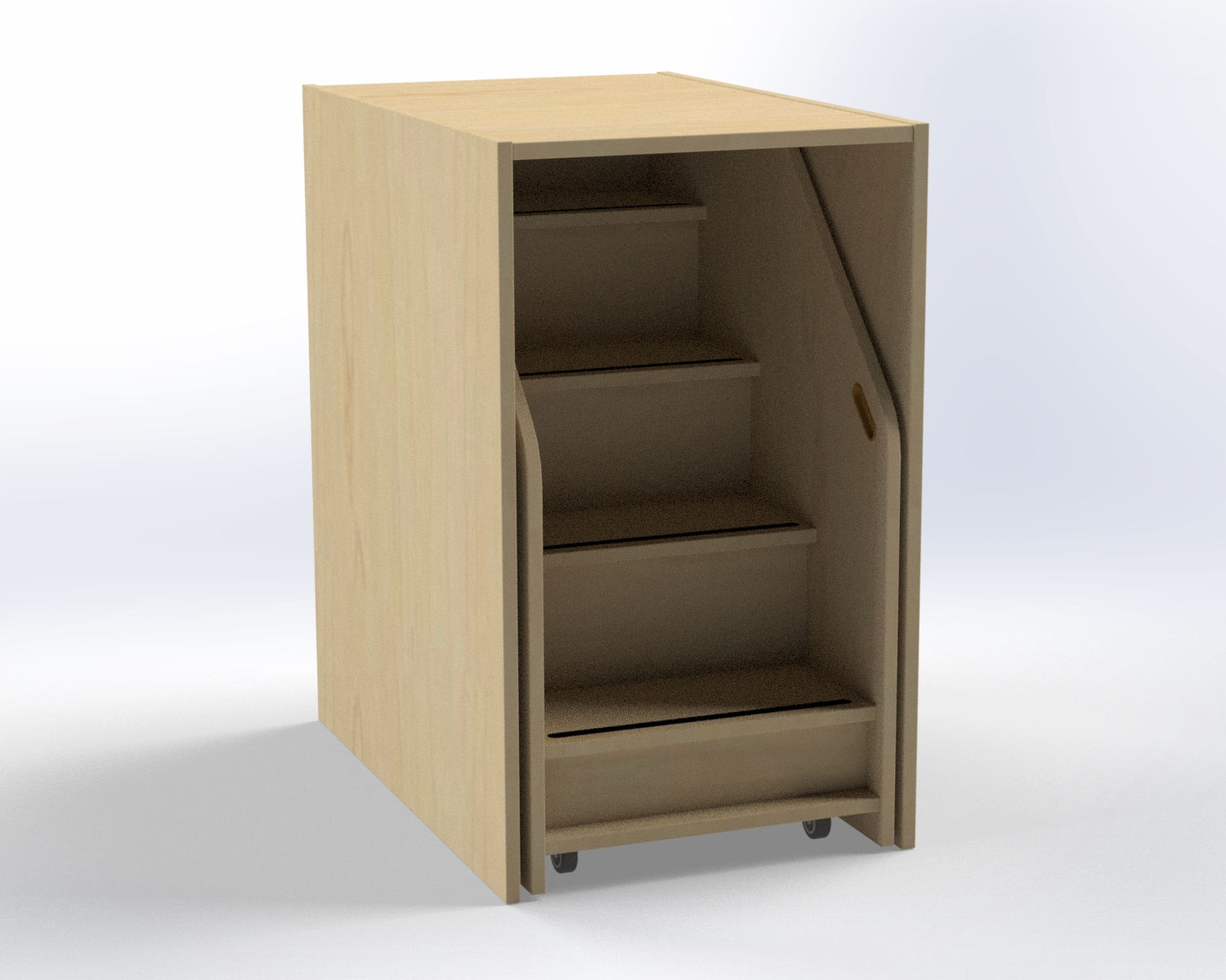 Schůdky k přebalovacím pultům vč. boxu, š. 52,5 cm