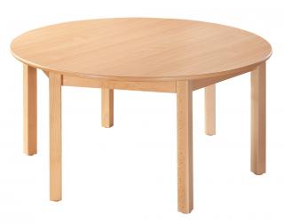 Kulatý stůl průměr 120 cm, 6 nohou- podnož masivní buk