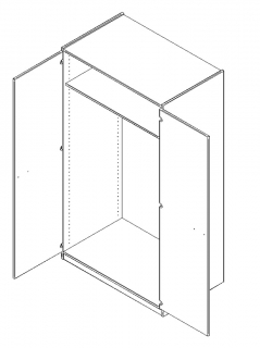 Skříň šatní s uzamykatelnými dveřmi- sokl