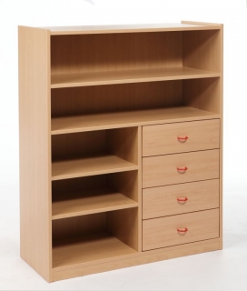 Skříňka kombinovaná se zásuvkami a dvířky š.100 x h.40 x v.123 cm