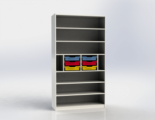 Skříň s 6 plastovými zásuvkami š.100 x h.40 x v.181 cm