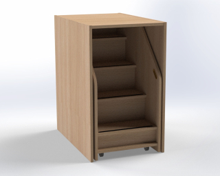 Schůdky k přebalovacím pultům vč. boxu, š. 52,5 cm
